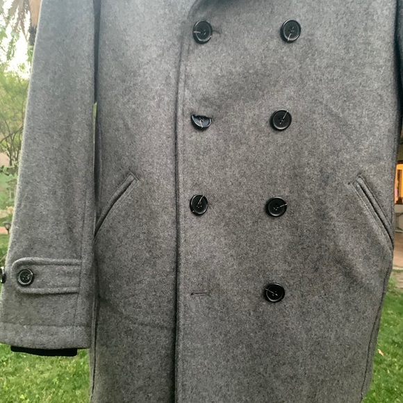 Jasper Conrad Men’s Grey Pea Coat (SMALL) - Picture 6 of 7